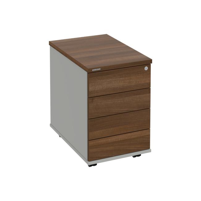 Hobis container, 40x60x60 cm, handleless opening, walnut/grey