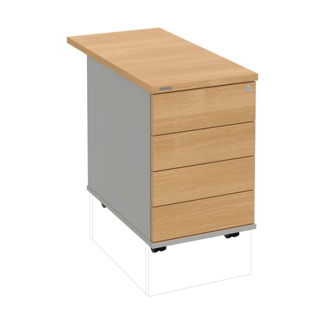 Hobis container, 40x60x80 cm, handleless opening, oak/grey