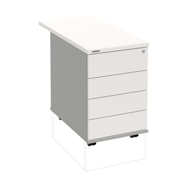 Hobis container, 40x60x80 cm, handleless opening, white/grey