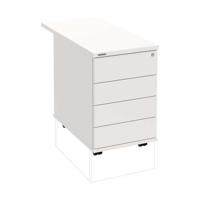 Nádoba Hobis, 40x60x80 cm, bezúchytkové otváranie, biela/biela