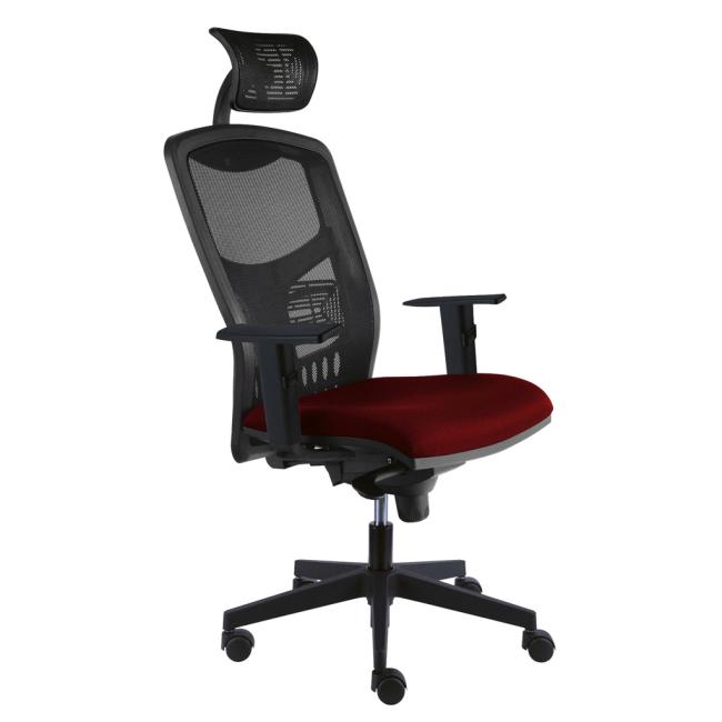 [AB201680] Office chair York Net, E-SY+ PDH+ armrests red