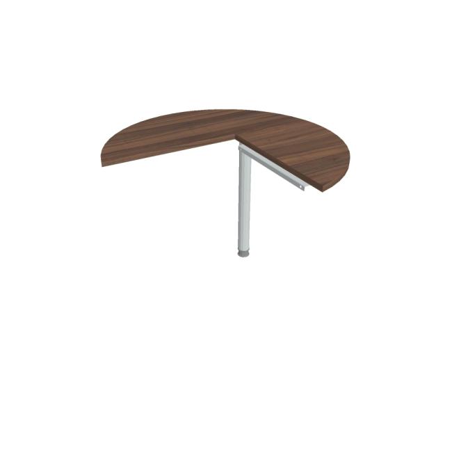 Prídavný stolík Kríž, ľavý, 100x75,5x(60x60) cm, orech/kov