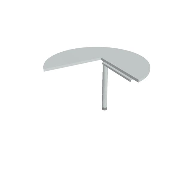 Doplnkový stôl Cross, ľavý, 100x75,5x(60x60) cm, sivá/kov