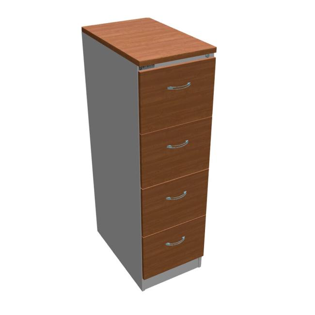 [ON411130] OP four-drawer filing cabinet, 41.6x134.5x64 cm, alder/grey