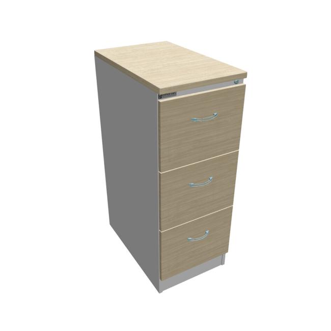 [ON411210] Three-drawer filing cabinet OP, 41.6x104x64 cm, agate/grey