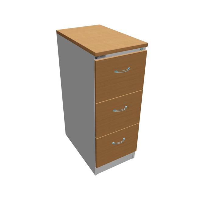 [ON411220] Three-drawer filing cabinet OP, 41.6x104x64 cm, beech/grey