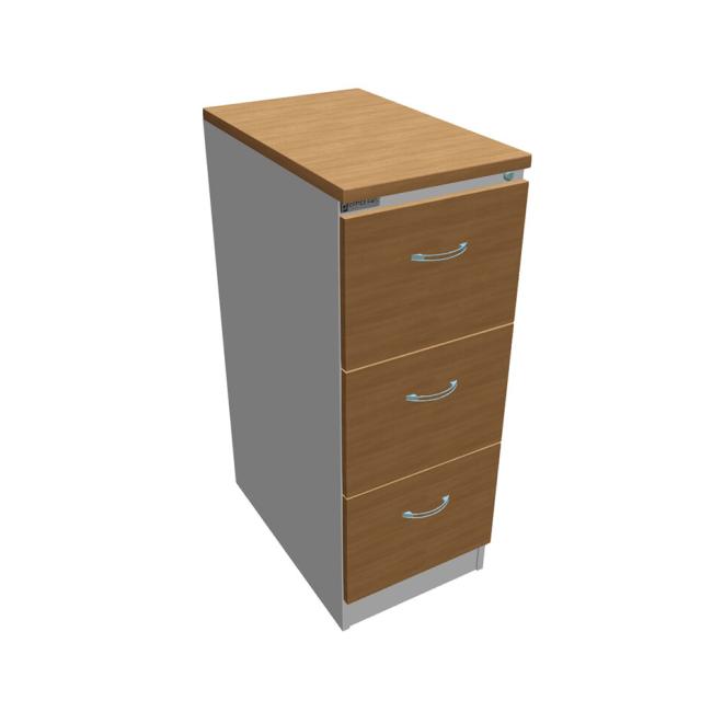 [ON411240] Three-drawer filing cabinet OP, 41.6x104x64 cm, oak/grey
