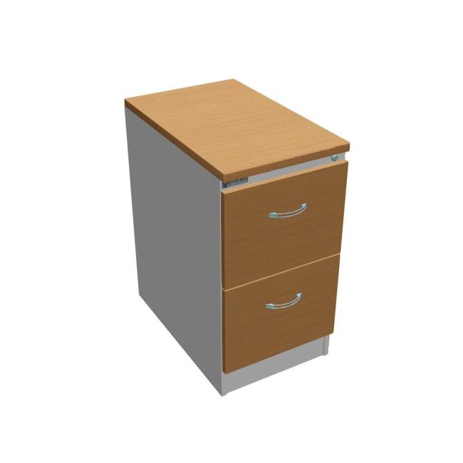[ON411320] Two-drawer filing cabinet OP, 41.6x73.5x64 cm, beech/grey