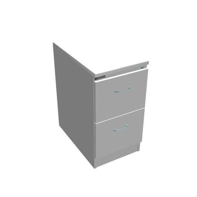 Two-drawer filing cabinet OP, 41.6x73.5x64 cm, white/grey