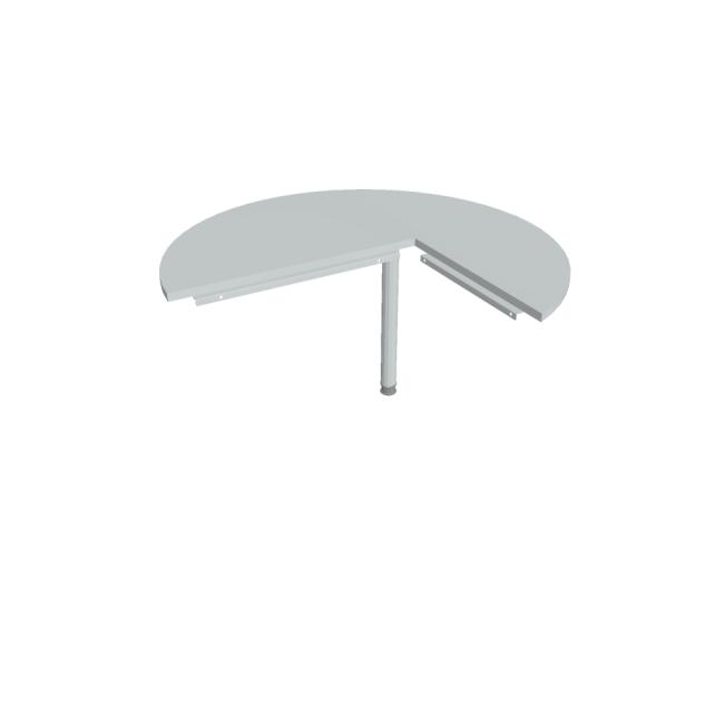 Additional table Cross, left, 120x75.5x(80x60) cm, gray/metal