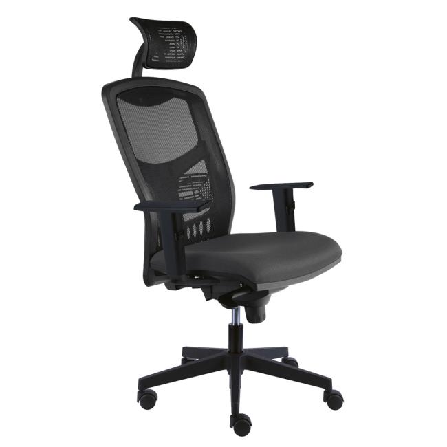 York Net office chair, E-SY+ PDH+ gray armrests