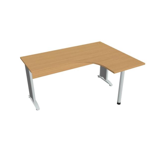 Cross desk, ergo, left, 160x75.5x120 cm, beech/metal