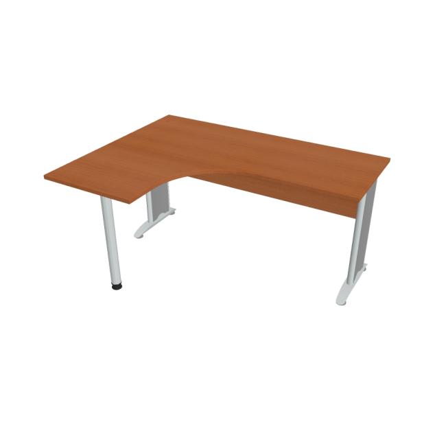 Cross desk, ergo, right, 160x75.5x120 cm, cherry/metal
