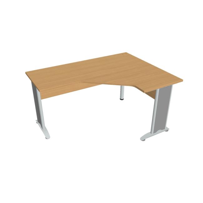 Cross desk, ergo, left, 160x75.5x120 cm, beech/metal