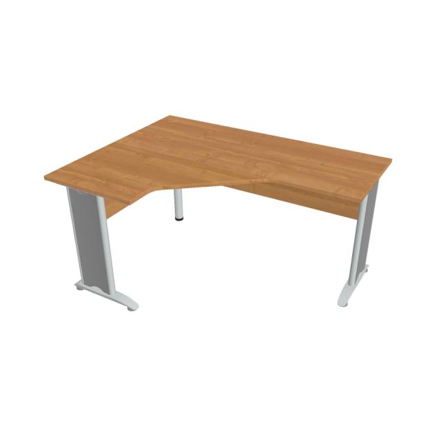 Cross work desk, ergo, right, 160x75.5x120 cm, alder/metal