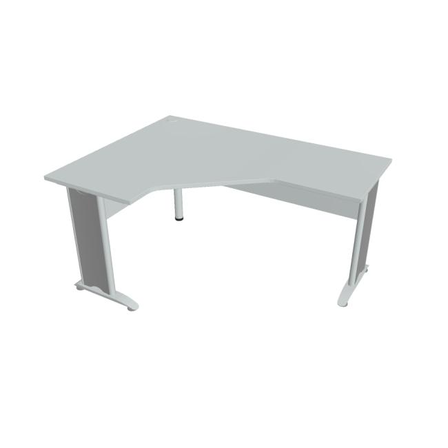 Cross desk, ergo, right, 160x75.5x120 cm, gray/metal