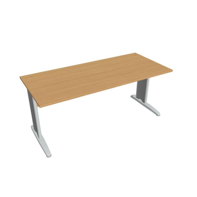 Cross work table, 180x75.5x80 cm, beech/metal