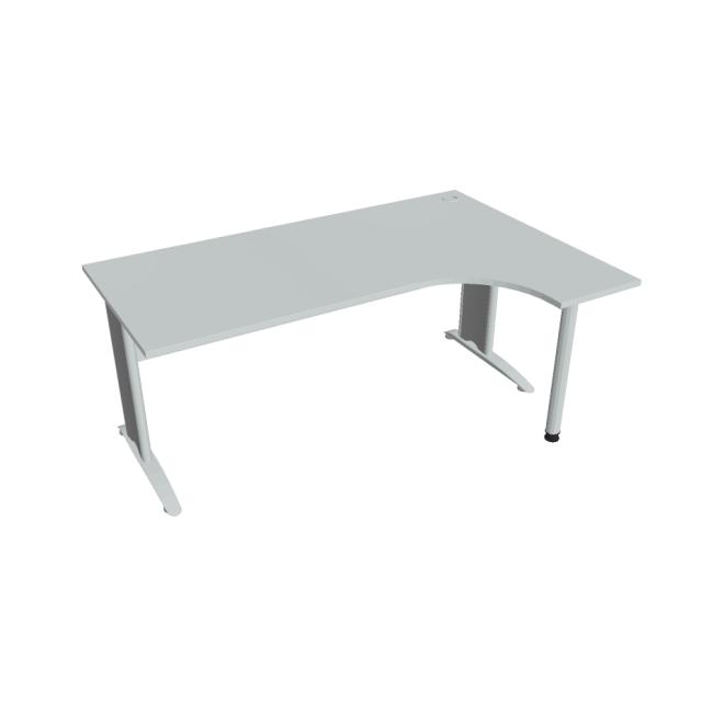 Cross work desk, ergo, left, 180x75.5x120 cm, grey/metal