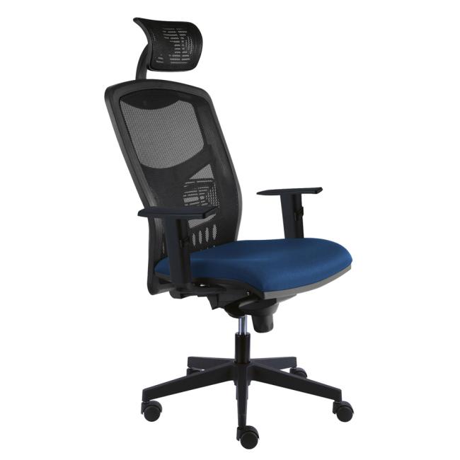 Office chair York Net, E-SY+ PDH+ armrests blue