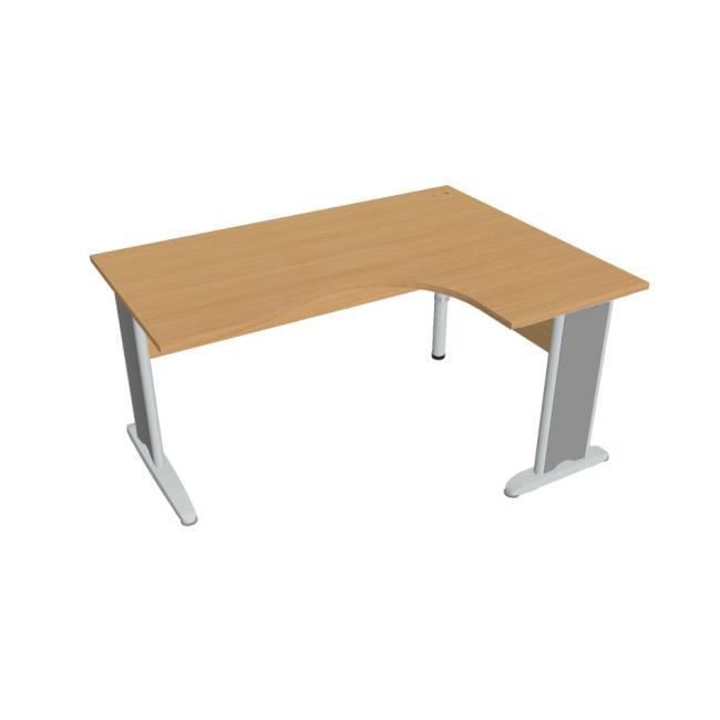 Cross desk, ergo, left, 160x75.5x120 cm, beech/metal