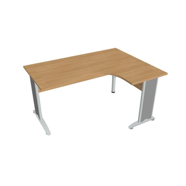 Cross desk, ergo, left, 160x75.5x120 cm, oak/metal