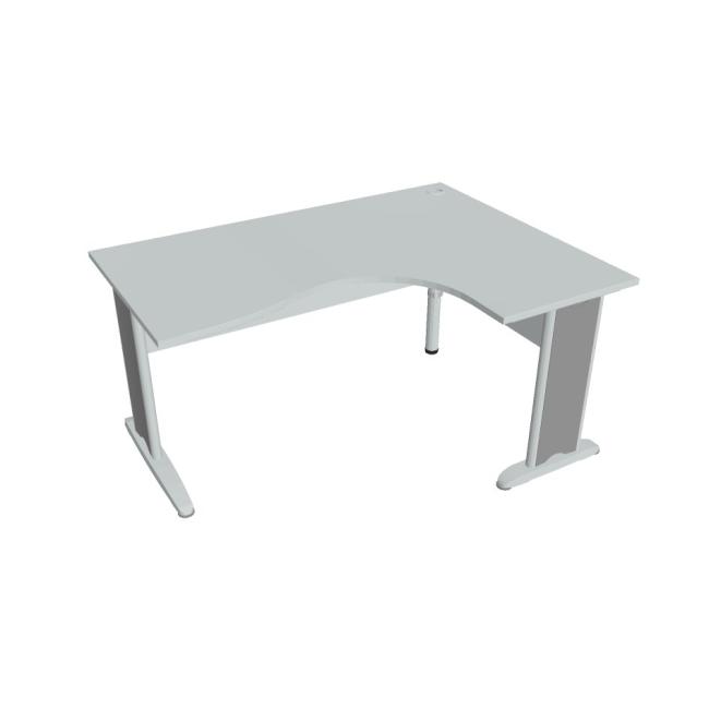 Cross work desk, ergo, left, 160x75.5x120 cm, grey/metal