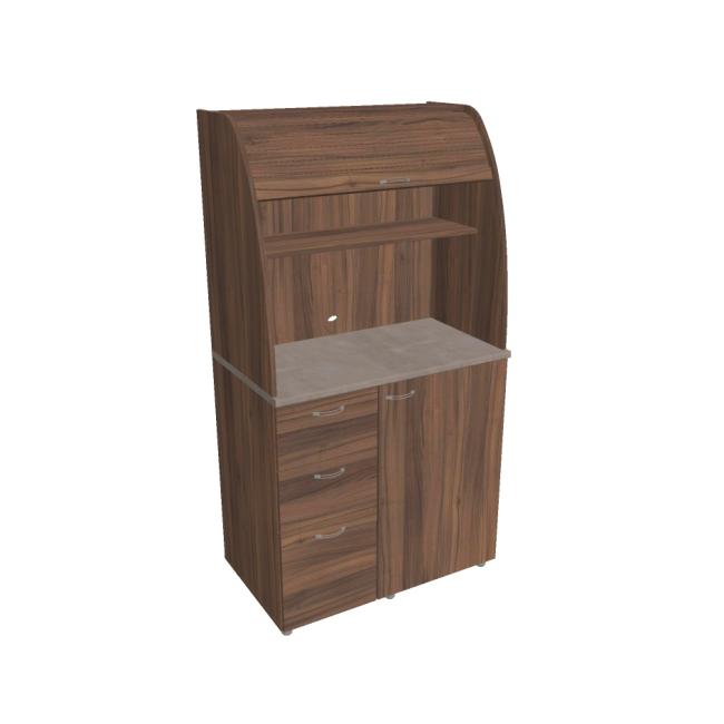 [ON450177] Kitchen without equipment left, 100x189.1x60 cm, walnut/walnut