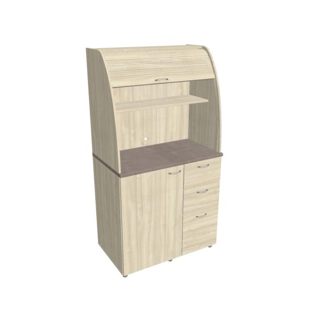 Kitchen without equipment right, 100x189.1x60 cm, agate/agate