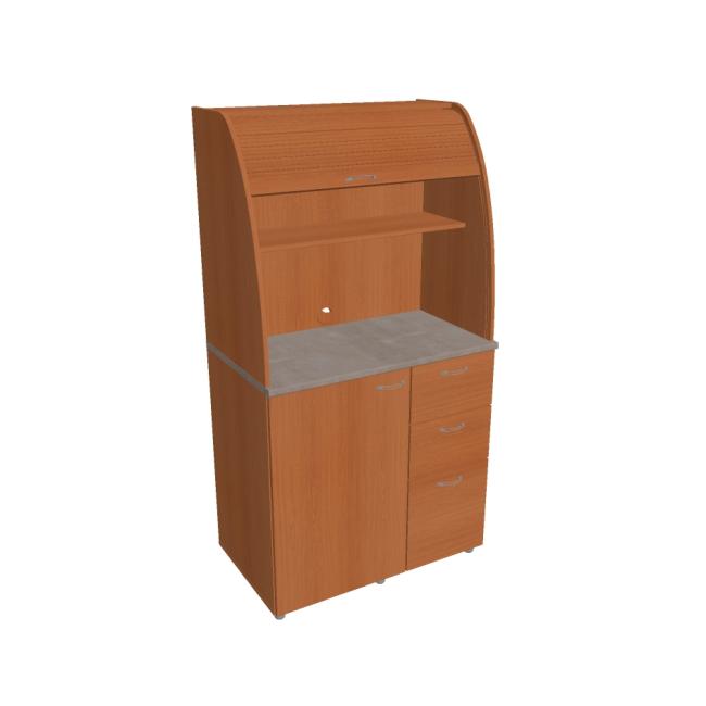 Kitchen without equipment right, 100x189.1x60 cm, cherry/cherry