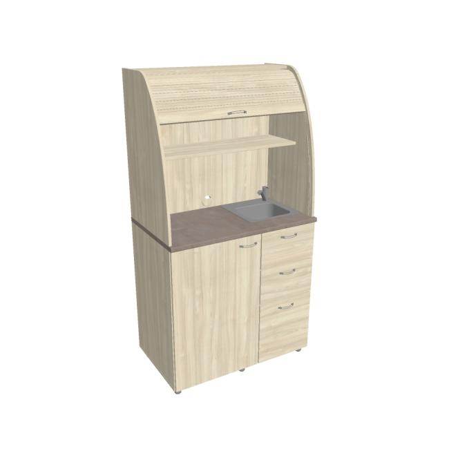 [ON450411] Kitchen with sink and faucet right, 100x189.1x60 cm, agate/agate