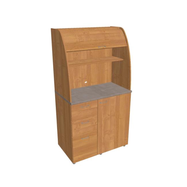 [ON450533] Kitchen with refrigerator left, 100x189.1x60 cm, alder/alder