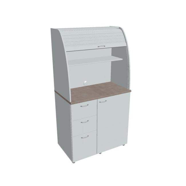 [ON450588] Kuchyňa s chladničkou ľavá, 100x189,1x60 cm, sivá/sivá