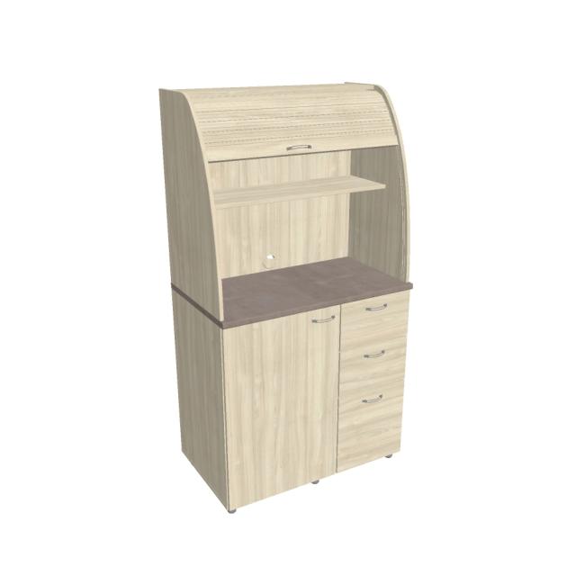 [ON450611] Kitchen with refrigerator right, 100x189.1x60 cm, agate/agate