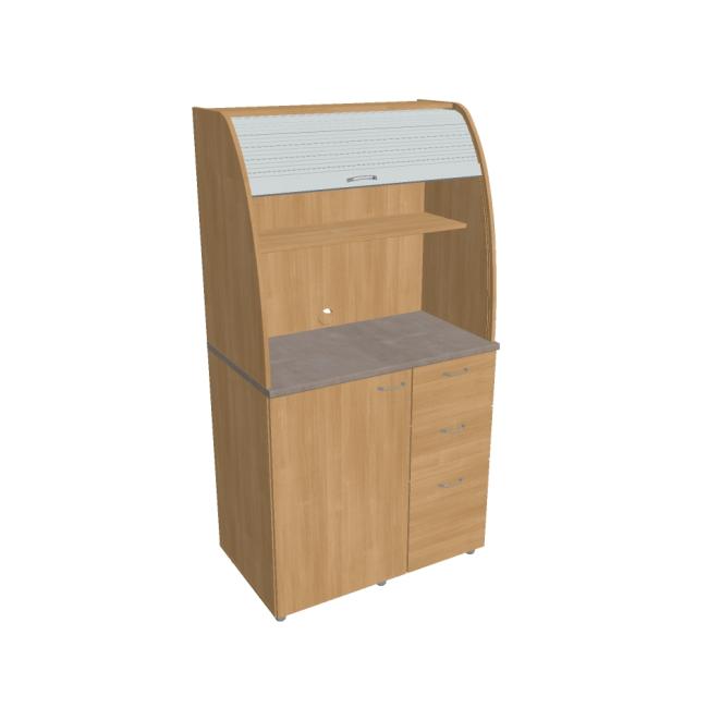 [ON450644] Kitchen with refrigerator right, 100x189.1x60 cm, oak/oak