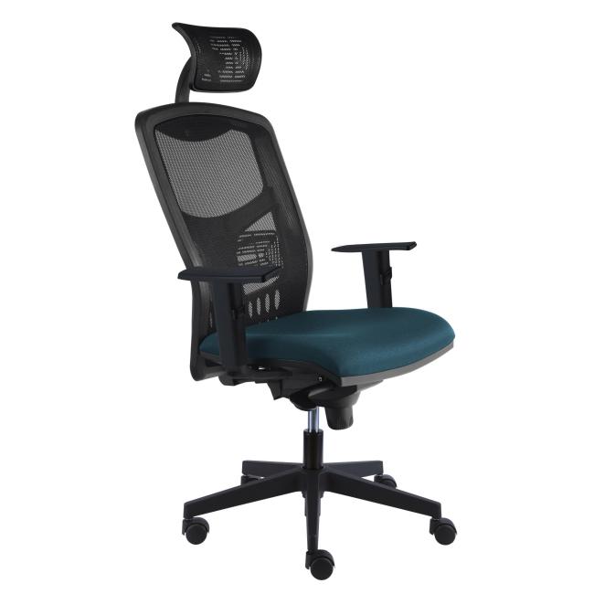 York Net office chair, E-SY+ PDH+ blue-grey armrests