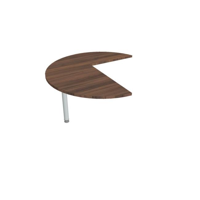 Additional table Flex, left, 120x75.5x(80x60) cm, walnut/metal
