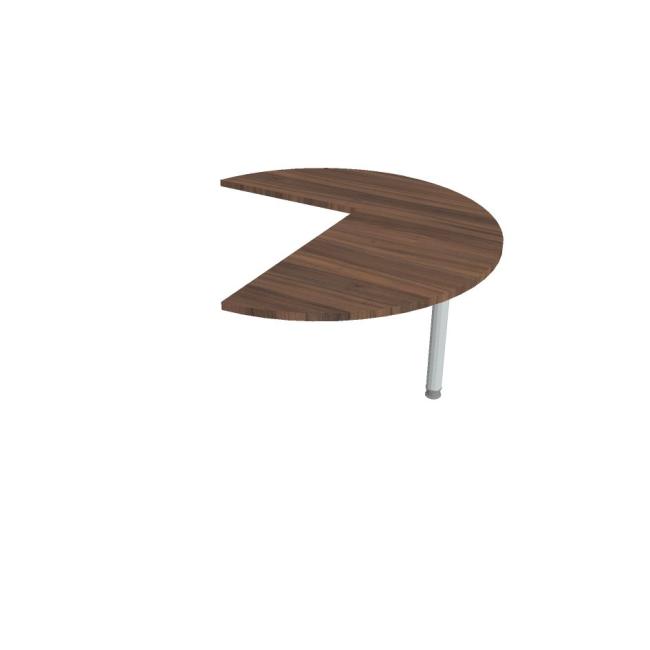 Additional table Flex, right, 120x75.5x(60x80) cm, walnut/metal