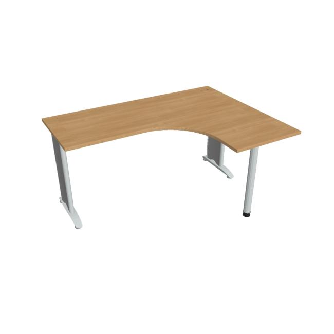 Flex desk, ergo, left, 160x75.5x120 (60x60) cm, oak/metal