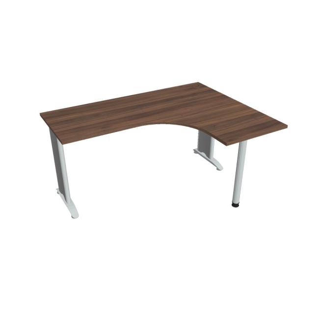 Work desk Flex, ergo, left, 160x75.5x120 (60x60) cm, walnut/metal