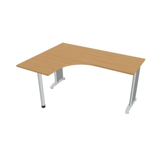 Work desk Flex, ergo, right, 160x75.5x120 (60x60) cm, beech/metal