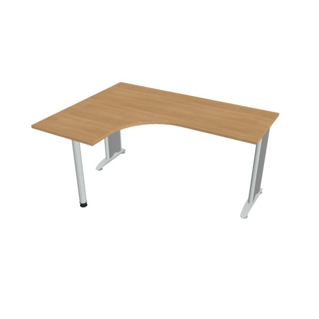 Work desk Flex, ergo, right, 160x75.5x120 (60x60) cm, oak/metal