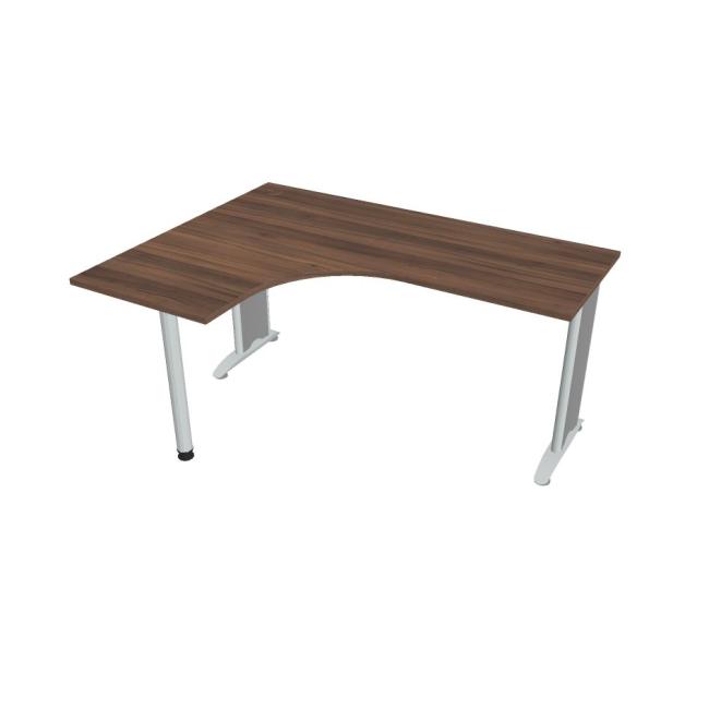 Work desk Flex, ergo, right, 160x75.5x120 (60x60) cm, walnut/metal
