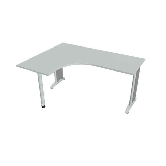 Work desk Flex, ergo, right, 160x75.5x120 (60x60) cm, gray/metal