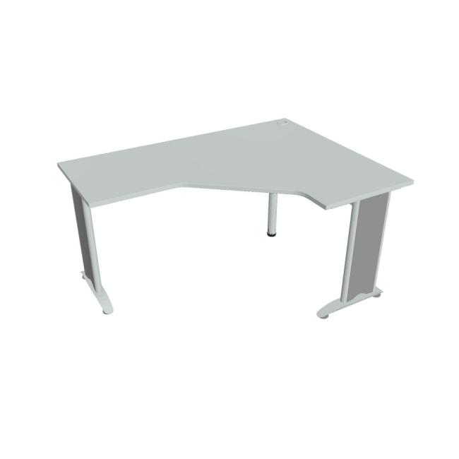 Work desk Flex, ergo, left, 160x75.5x120 (60x60) cm, gray/metal