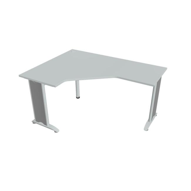 Work desk Flex, ergo, right, 160x75.5x120 (60x60) cm, gray/metal