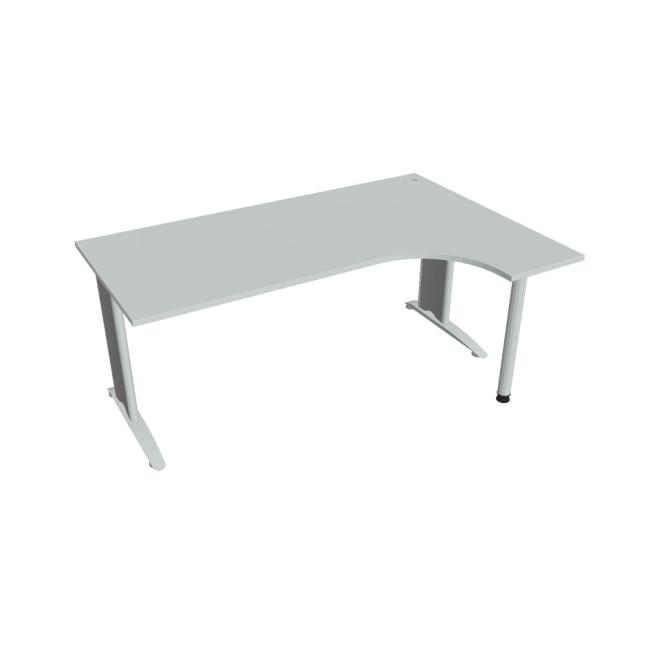 Flex desk, ergo, left, 180x75.5x120 (80x40) cm, gray/metal