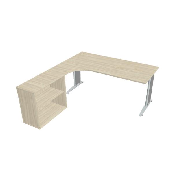 Work desk Flex, ergo, right, 180x75.5x200.0 (40x80) cm, agate/metal