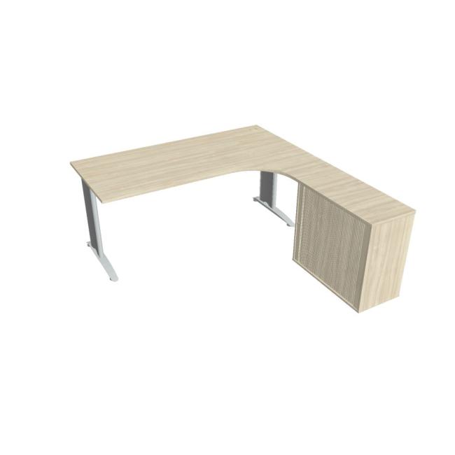 Flex desk, ergo, left, 180x75.5x200.0 (80x40) cm, agate/metal