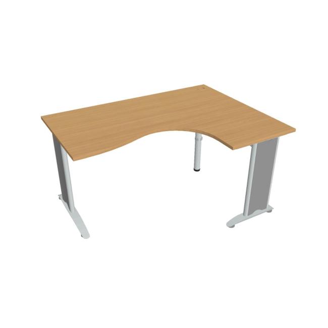 Work desk Flex, ergo, left, 160x75.5x120 (80x60) cm, beech/metal