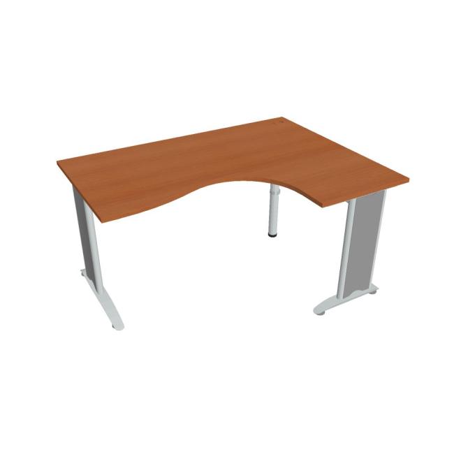 Flex desk, ergo, left, 160x75.5x120 (80x60) cm, cherry/metal